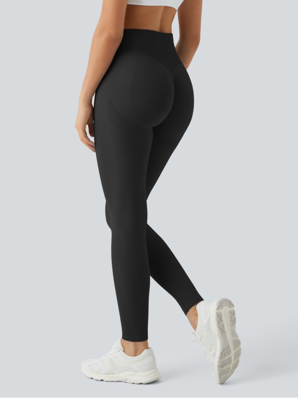 NWOT Halara Seamless Flow High Waisted Butt Lifting Leggings 7/8 Length Black M